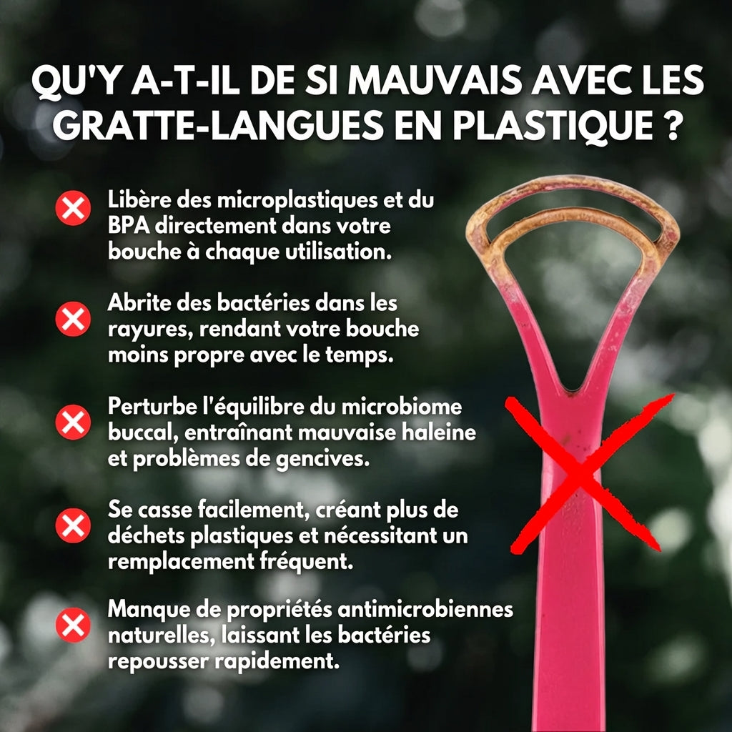Gratte-langue en cuivre pur VARALYX hygiène buccale naturelle